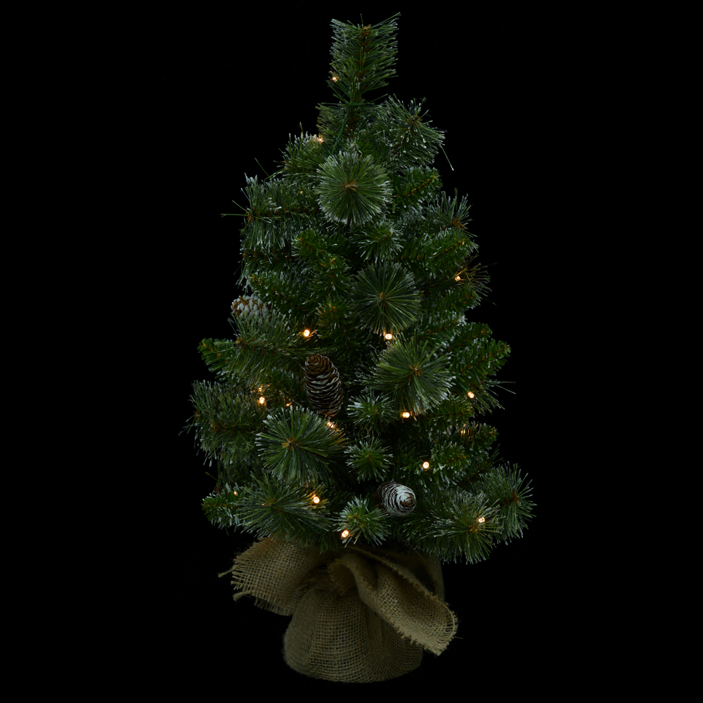 A.ARVORE NATAL C/LED E PINHA 60 TIPS C/BASE JUTA (VERDE) 60cm