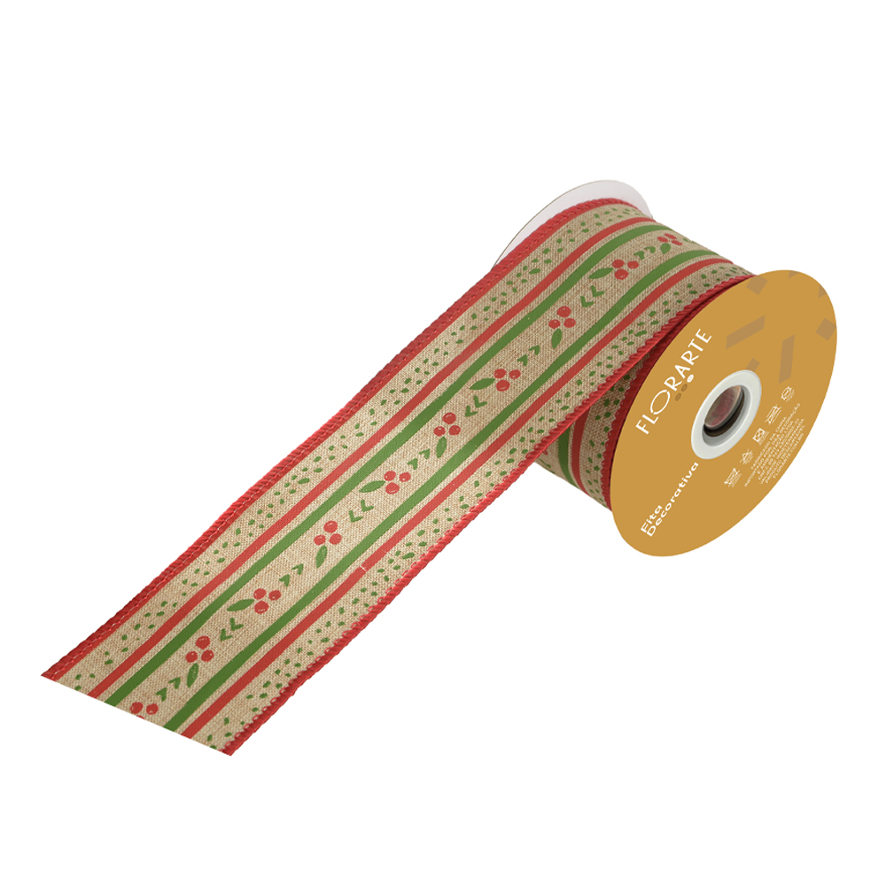 FITA ARAMADA LINHO C/COSTURA (BEGE) 6,3cmX9,14m