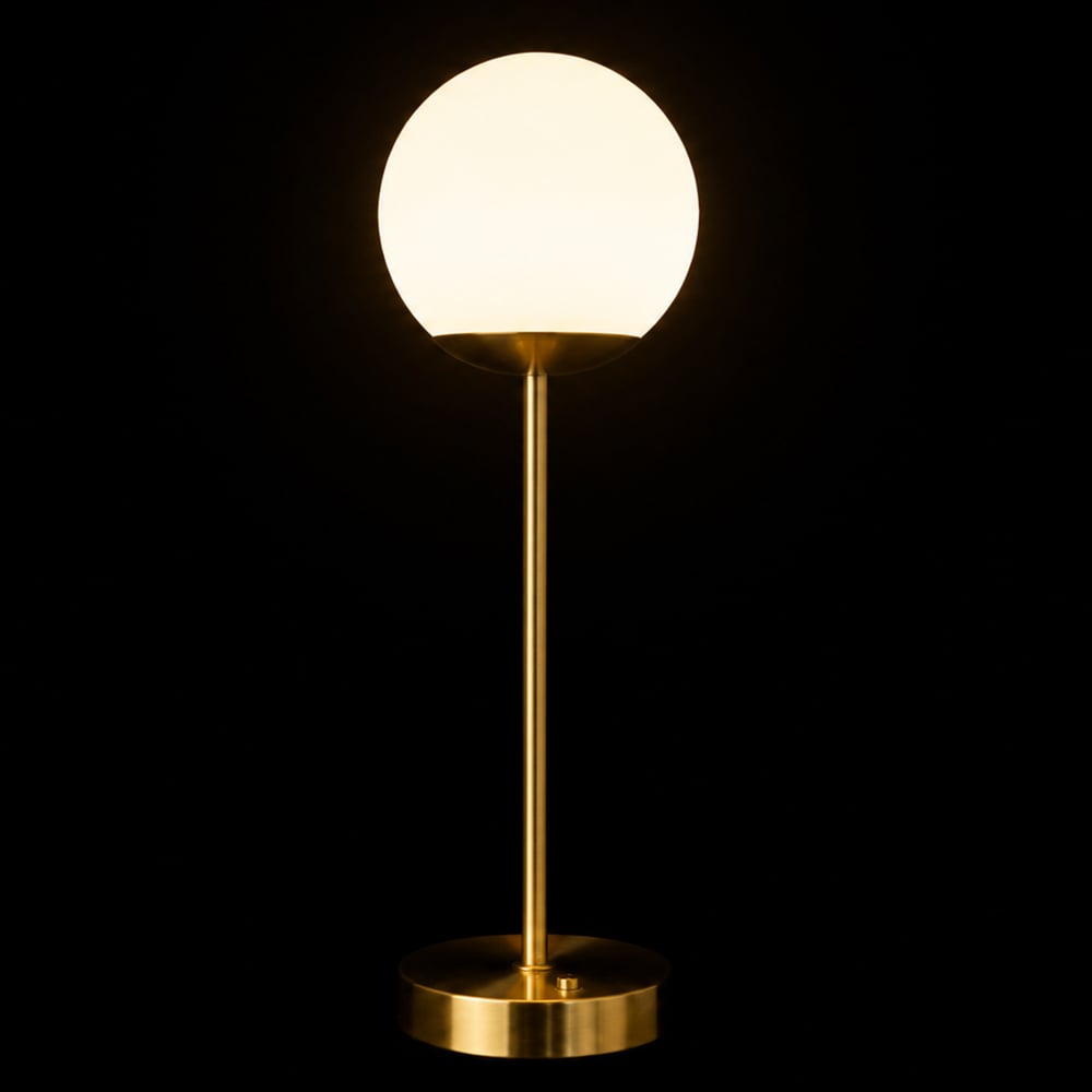 LUMINARIA DE MESA METAL USB BALL (BEGE DOURADO) 38cm 11d