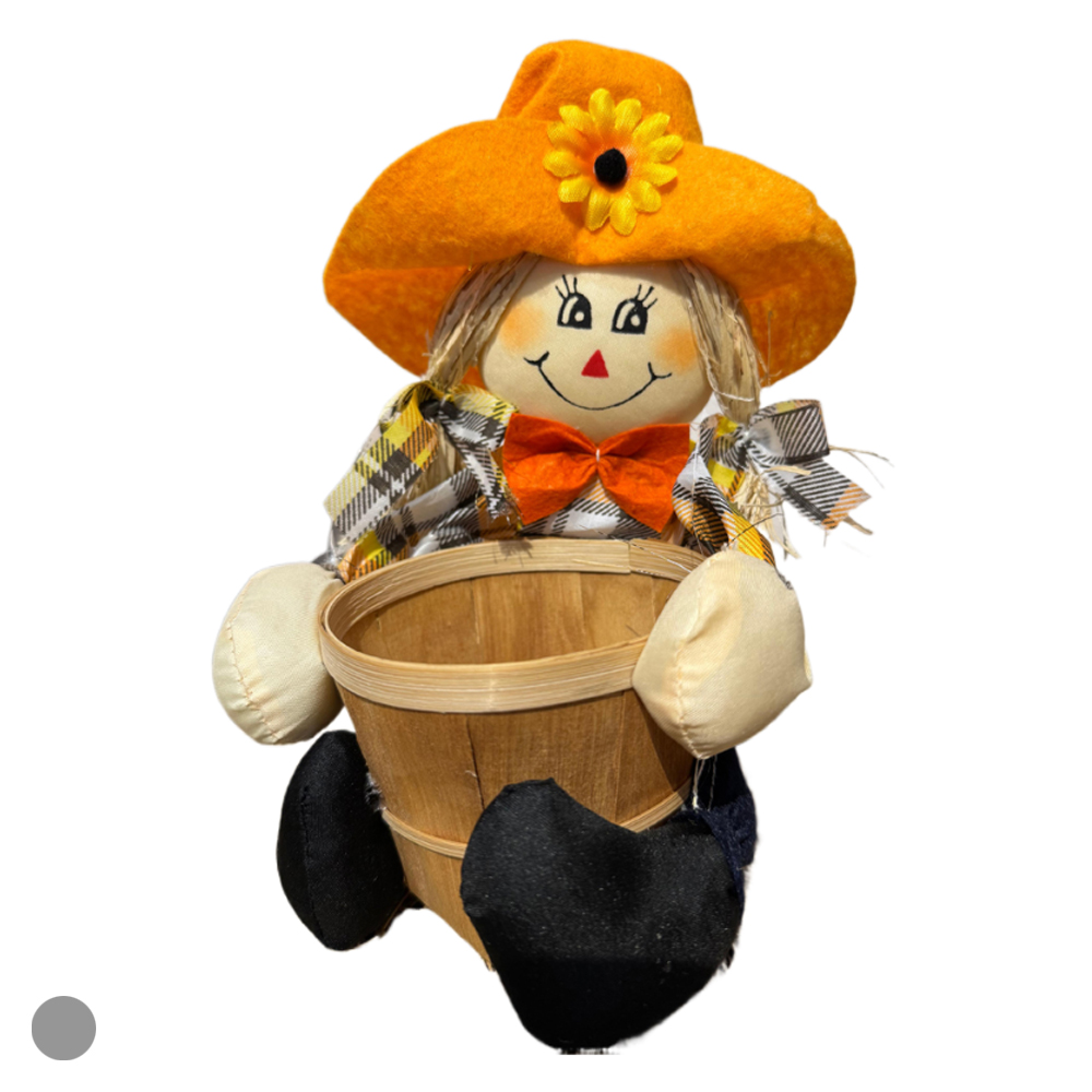 CESTO JUNINO PALHA (AMARELO) 25CM (AMARELO)