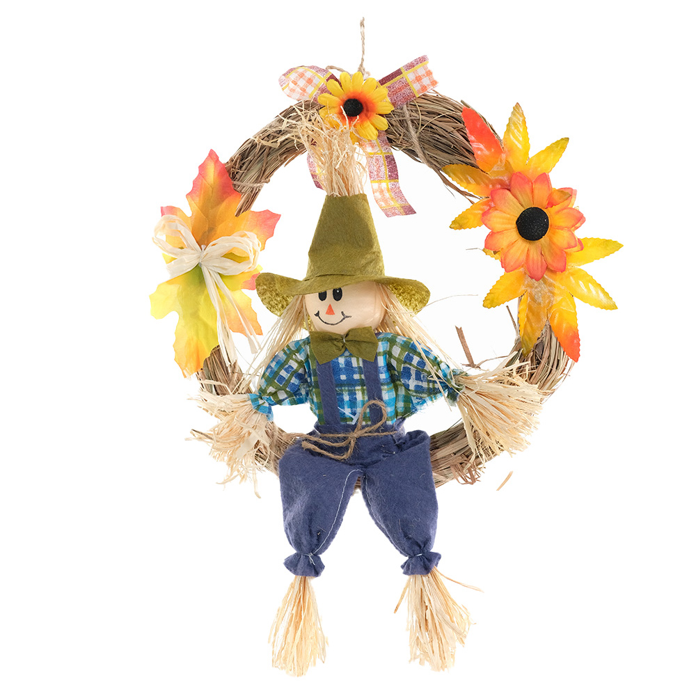 ENFEITE JUNINO PALHA (AZUL E LARANJA) (AZUL LARANJA) 25cm