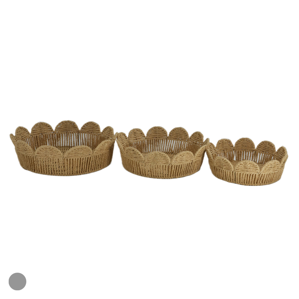 CONJUNTO CESTA DECORATIVA JUNINA C/3 (PALHA) 12cm