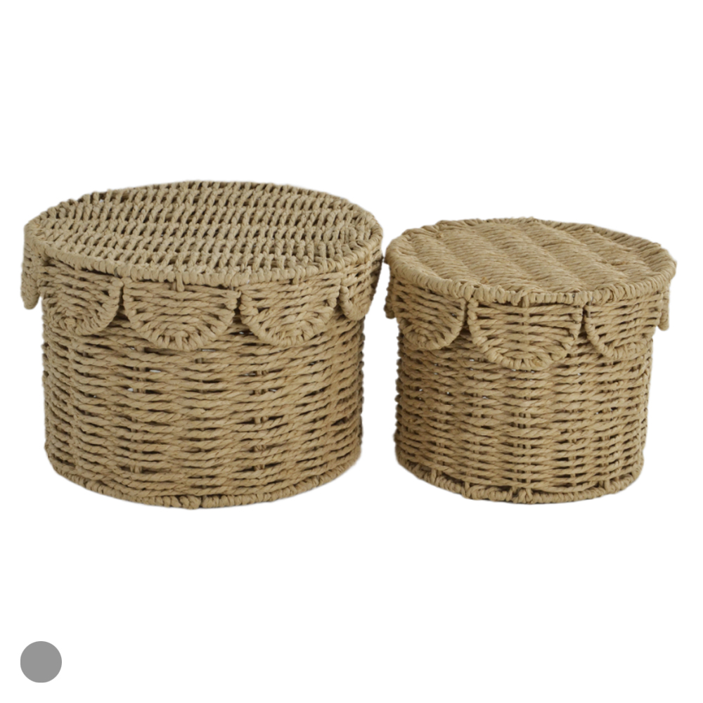 CONJUNTO CESTA DECORATIVA JUNINA C/2 (PALHA) 17cm