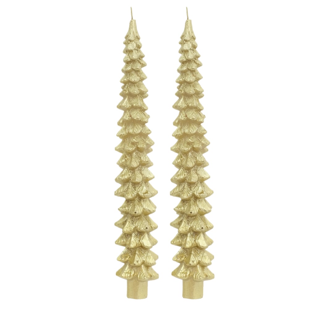 NATAL VELA  ARVORE C/2 25X3,5X3,5cm (DOURADO)