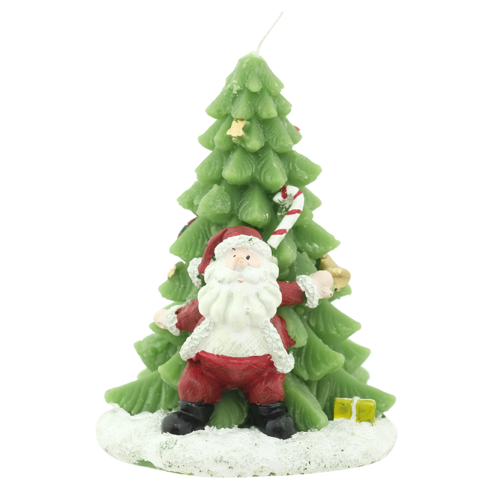 NATAL VELA  ARVORE C/PAPAI NOEL 13,5cm (VERDE)