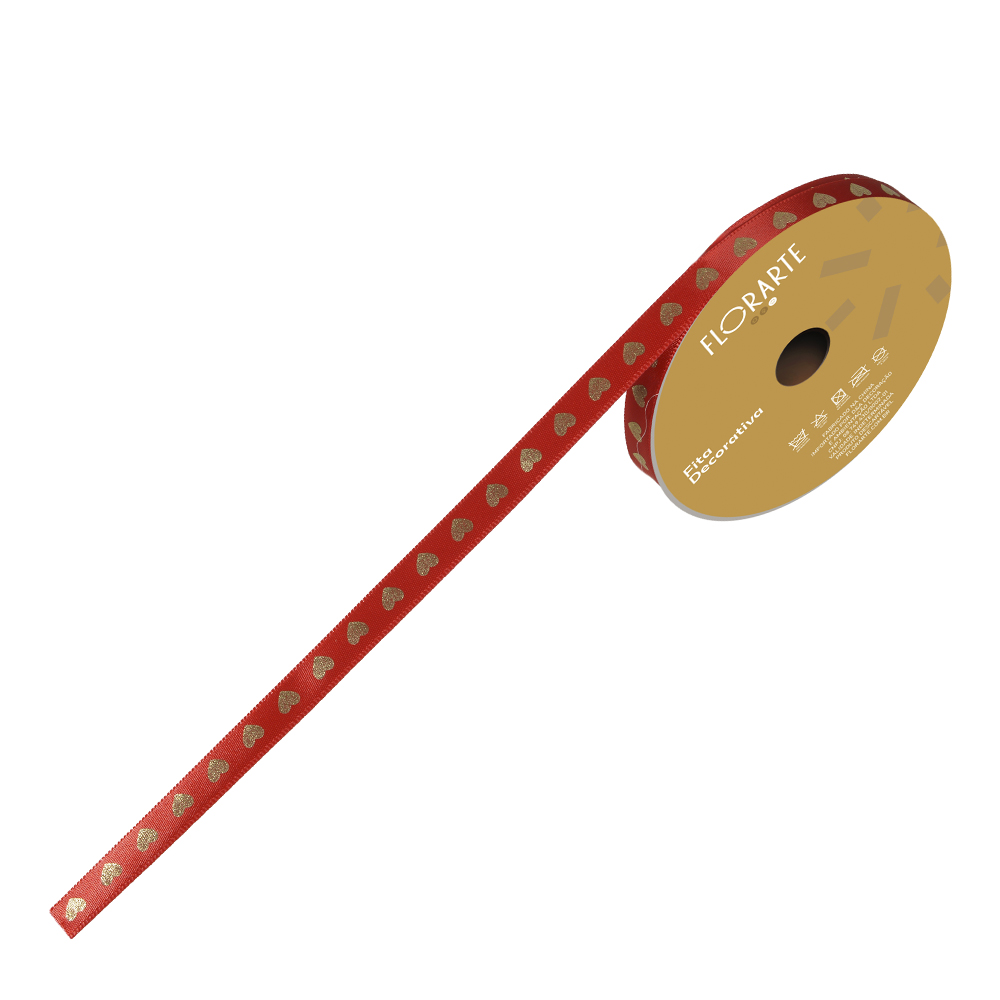 FITA DECORATIVA CORACAO (VERMELHO) 1cmX9,14m