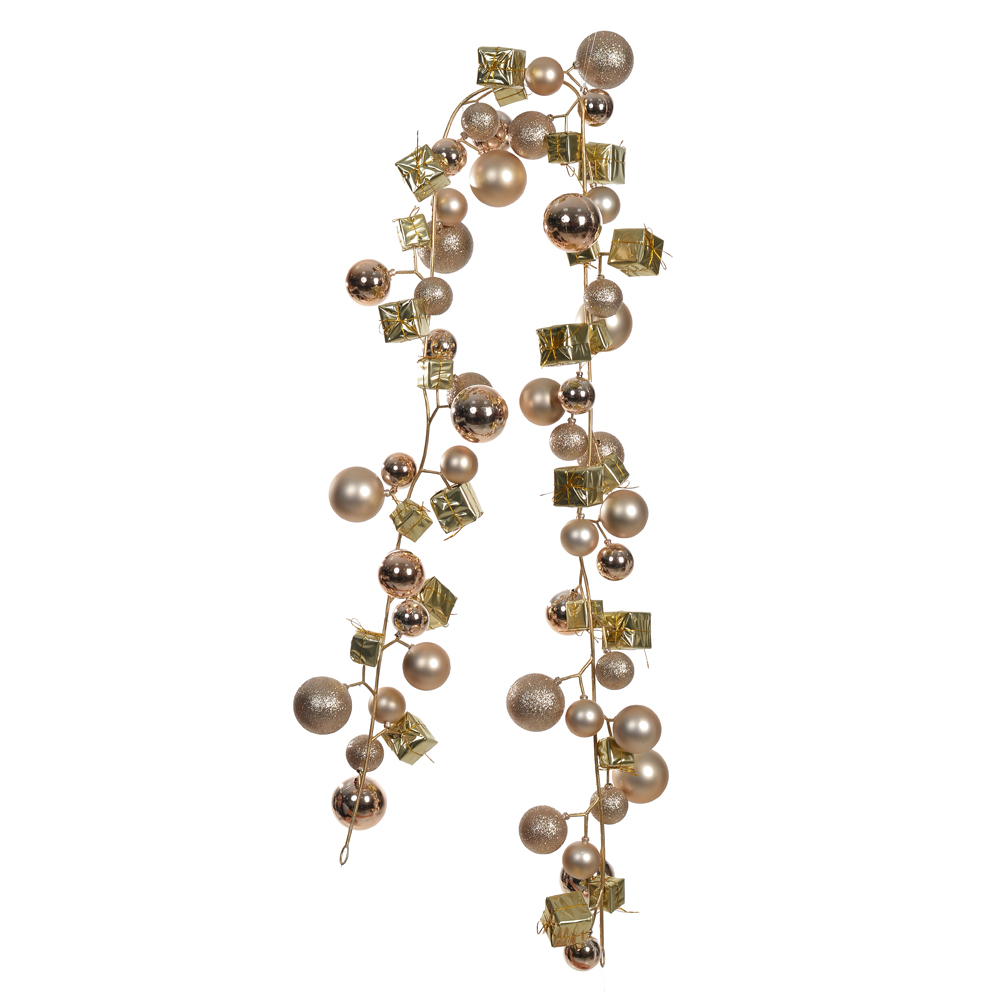 ENFEITE NATAL BOLAS CORDAO (DOURADO) 1,8m