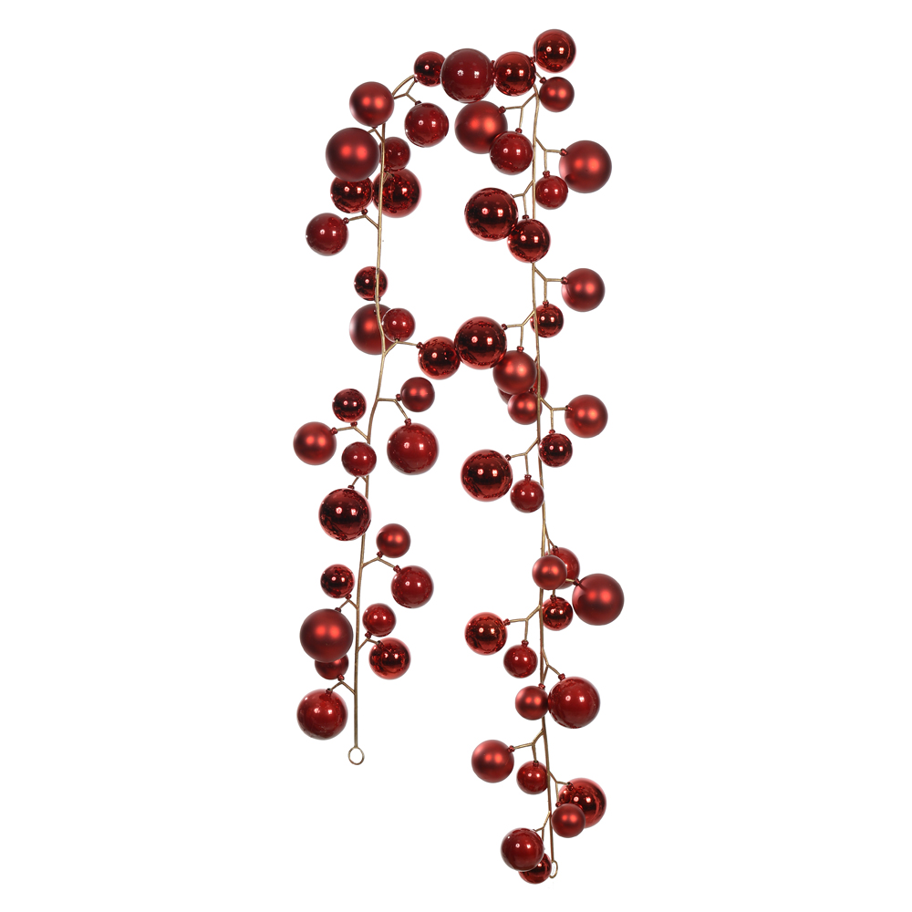 ENFEITE NATAL BOLAS CORDAO (VERMELHO) 1,8m