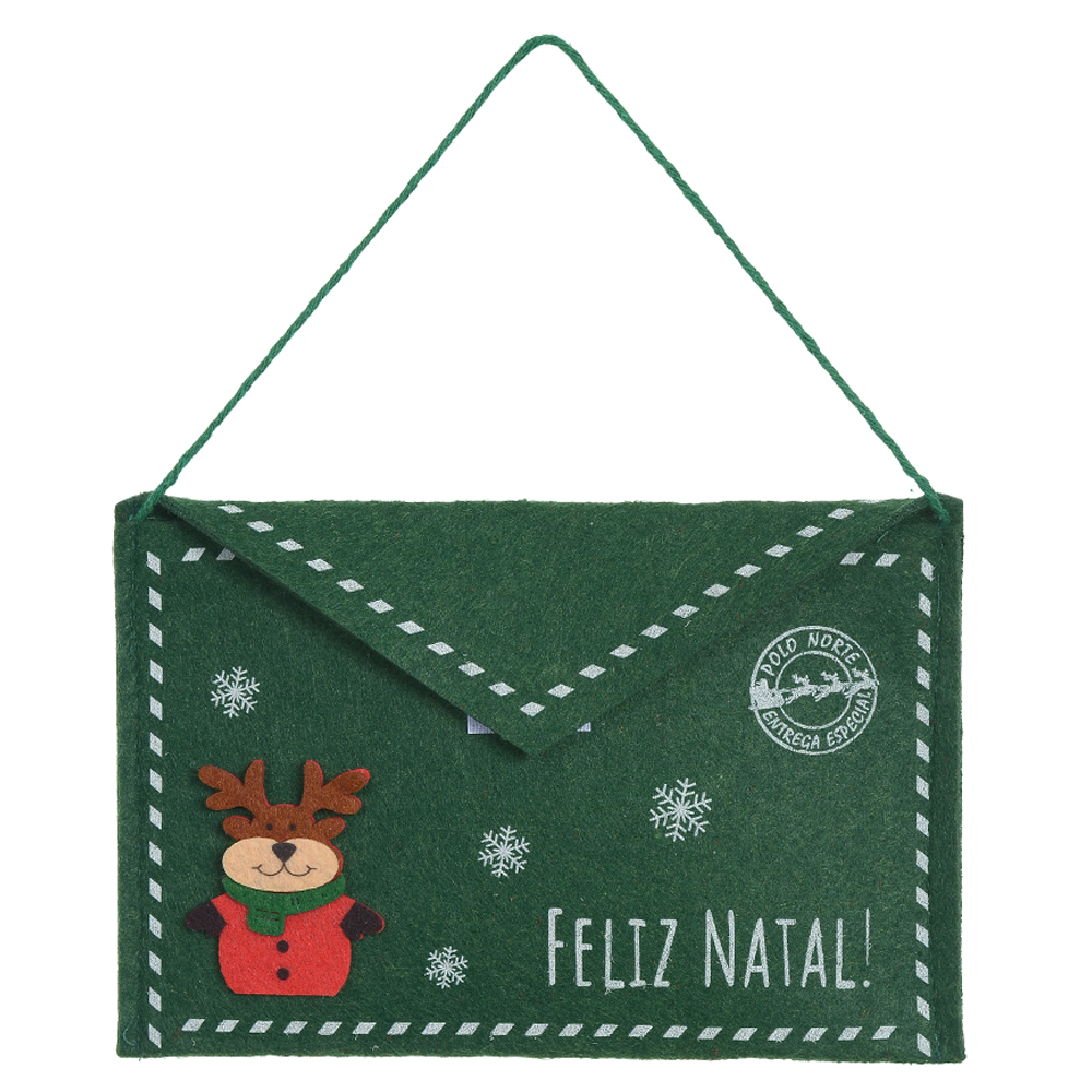 NATAL ENVELOPE FELIZ NATAL RENA (VERDE) 13X20cm