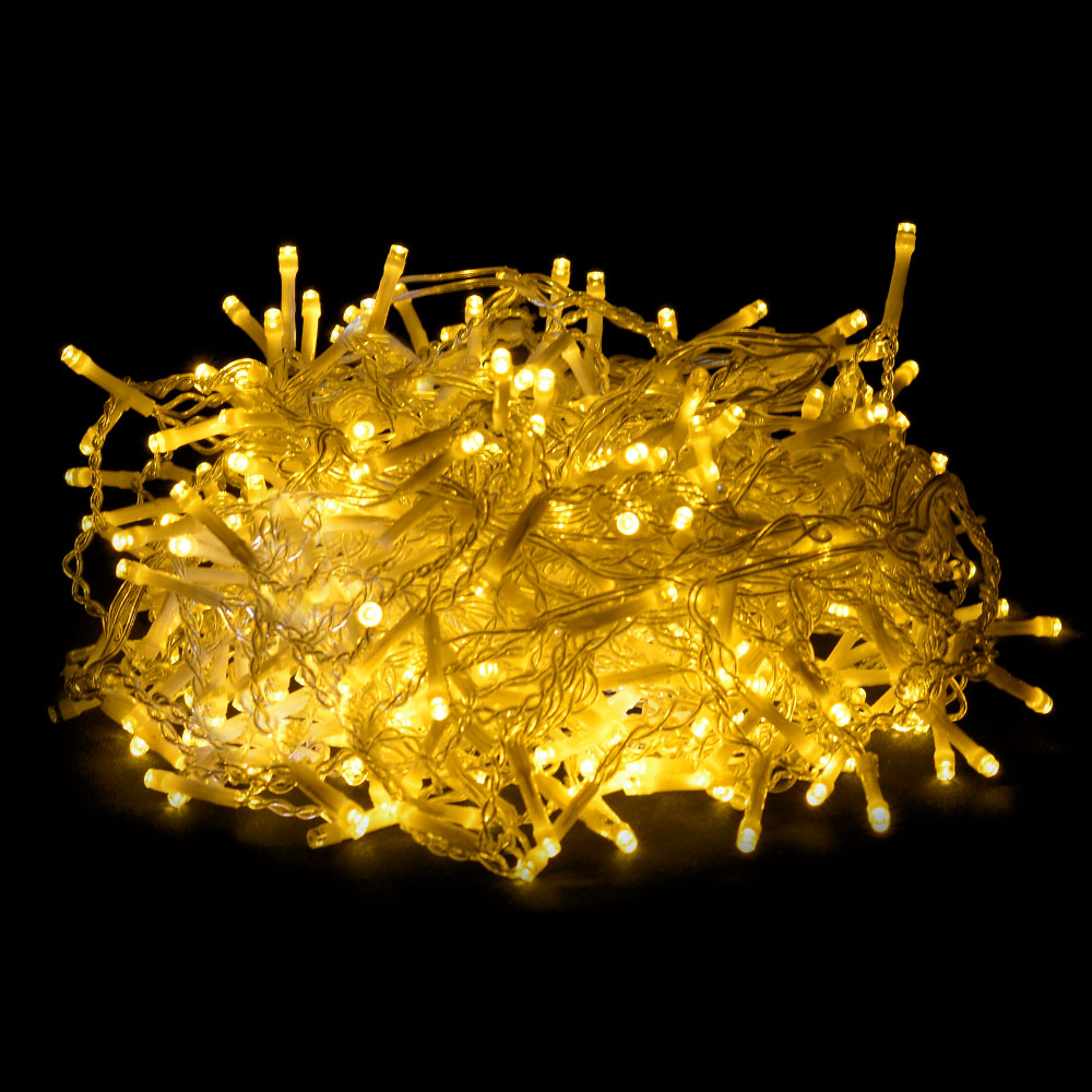 CASCATA 400 LED USO EXTERNO FIO PVC MACHO FEMEA BIVOLT (BRANCO QUENTE) 25cmX5m