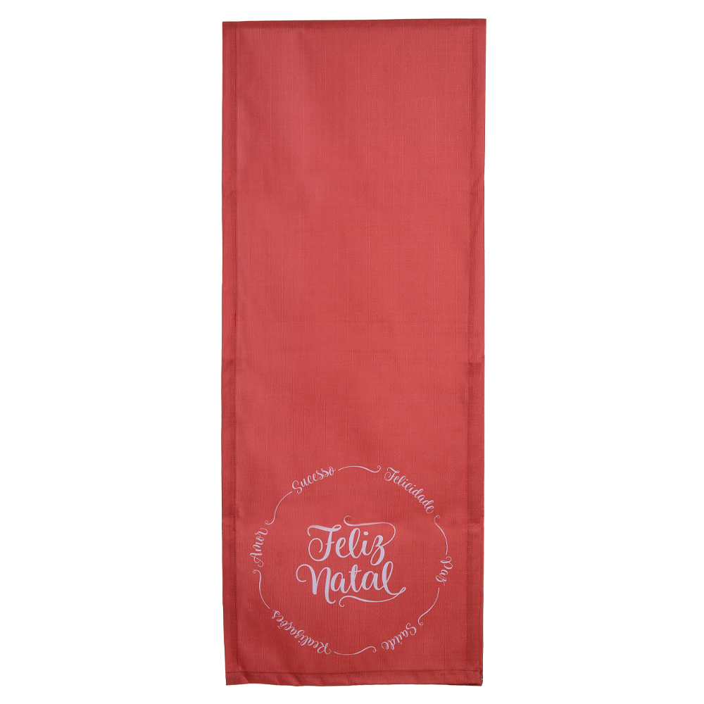 NATAL TRILHO DE MESA PALAVRAS (VERMELHO BRANCO) 2,3mX44cm