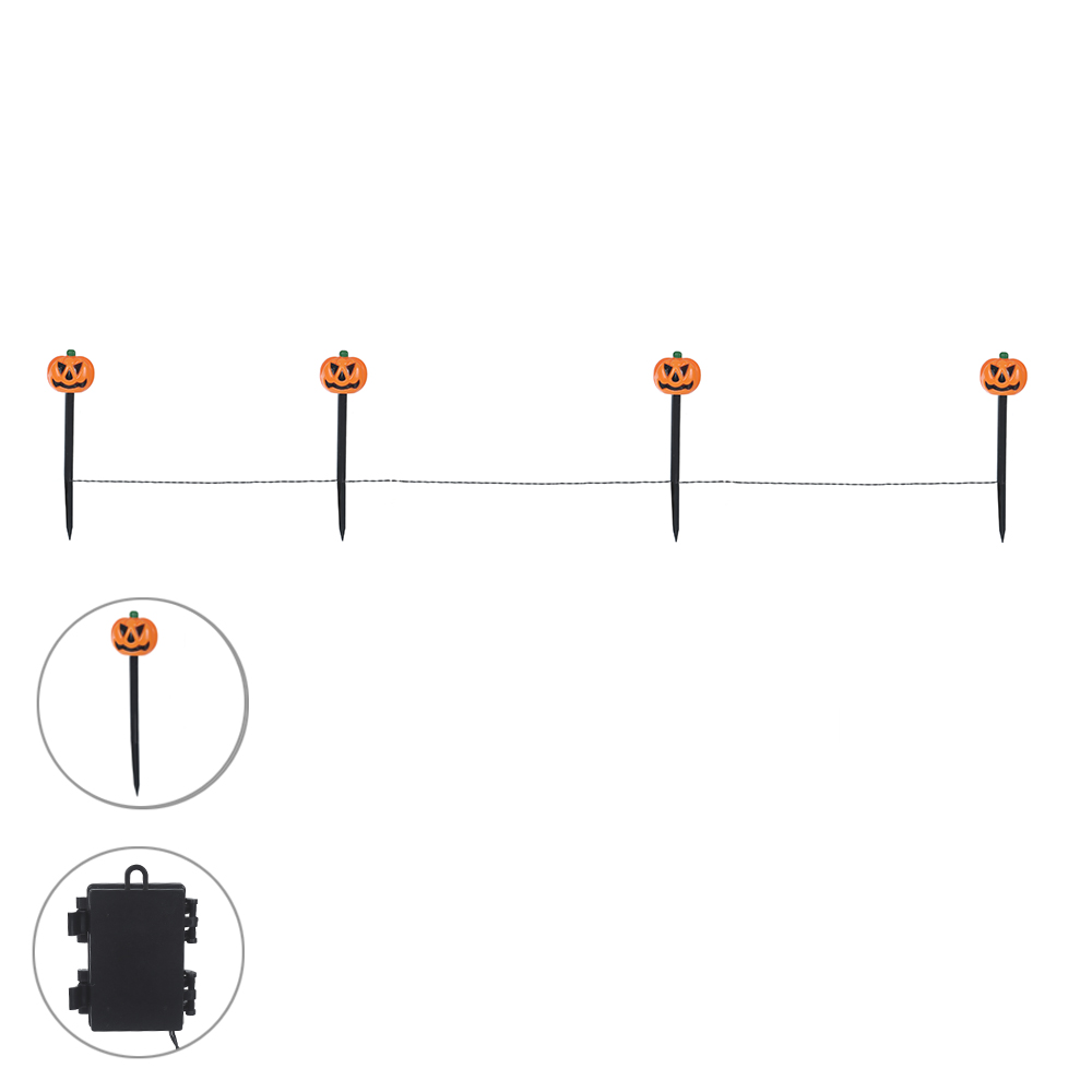 LANTERNA PARA JARDIM HALLOWEEN (LARANJA) 34X9cm