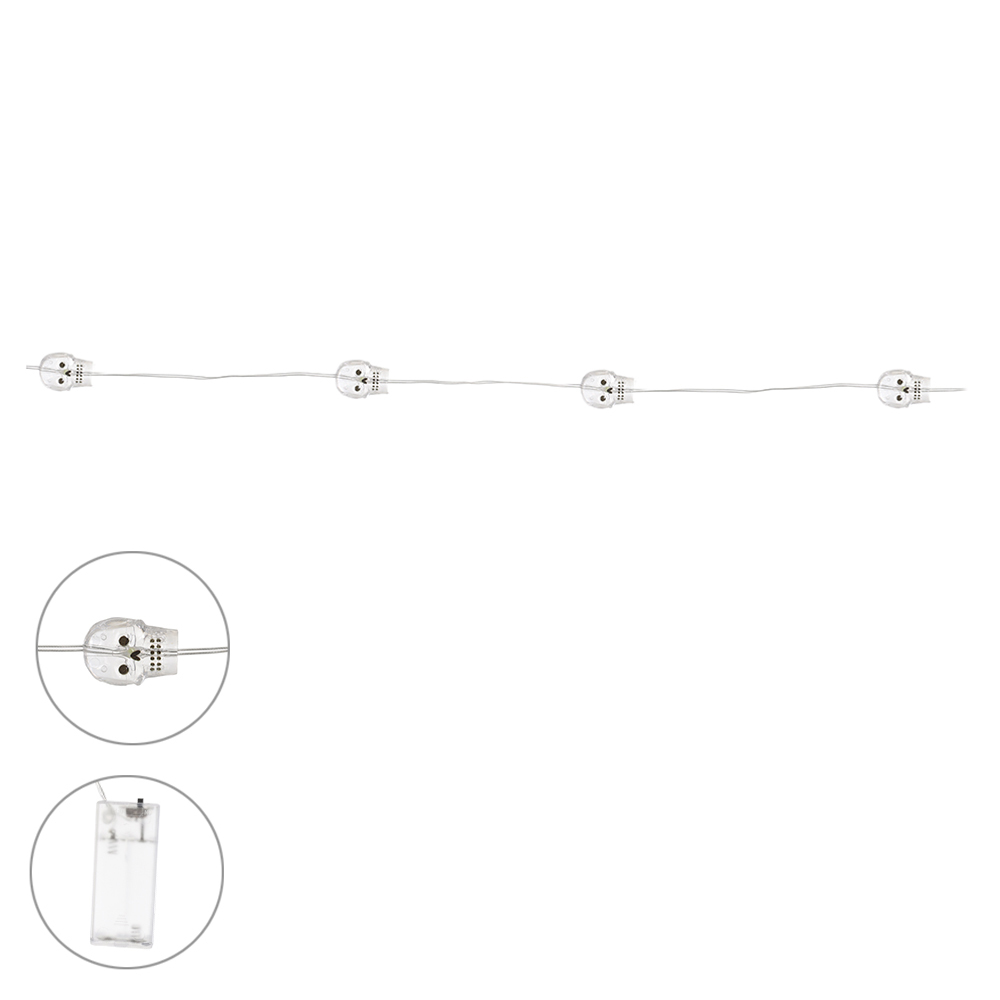 CORDAO LUZ CAVEIRAS (TRANSPARENTE) 2,5X4cm