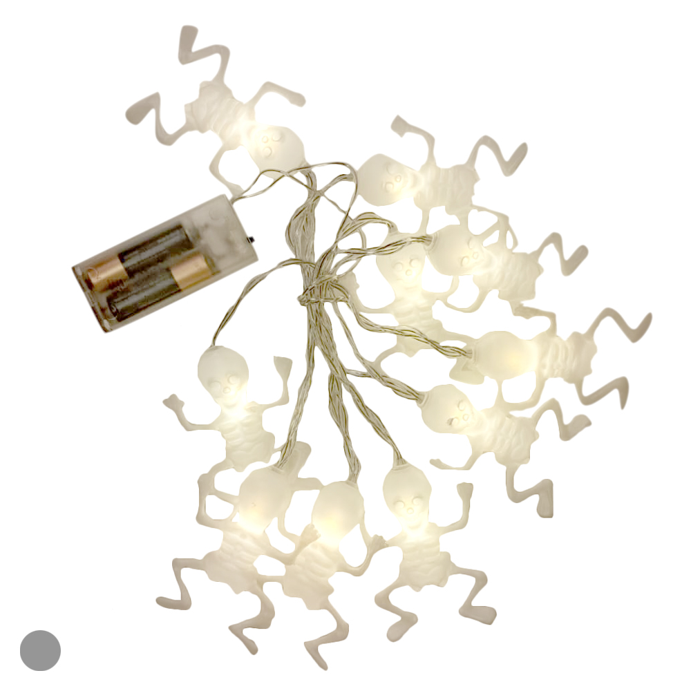CORDAO LUZ ESQUELETO 10 LED PILHA (BRANCO) 1,8cm