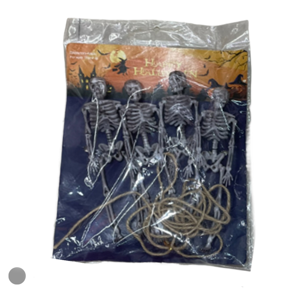 CORDA COM 4 CAVEIRAS (CINZA) 17cm