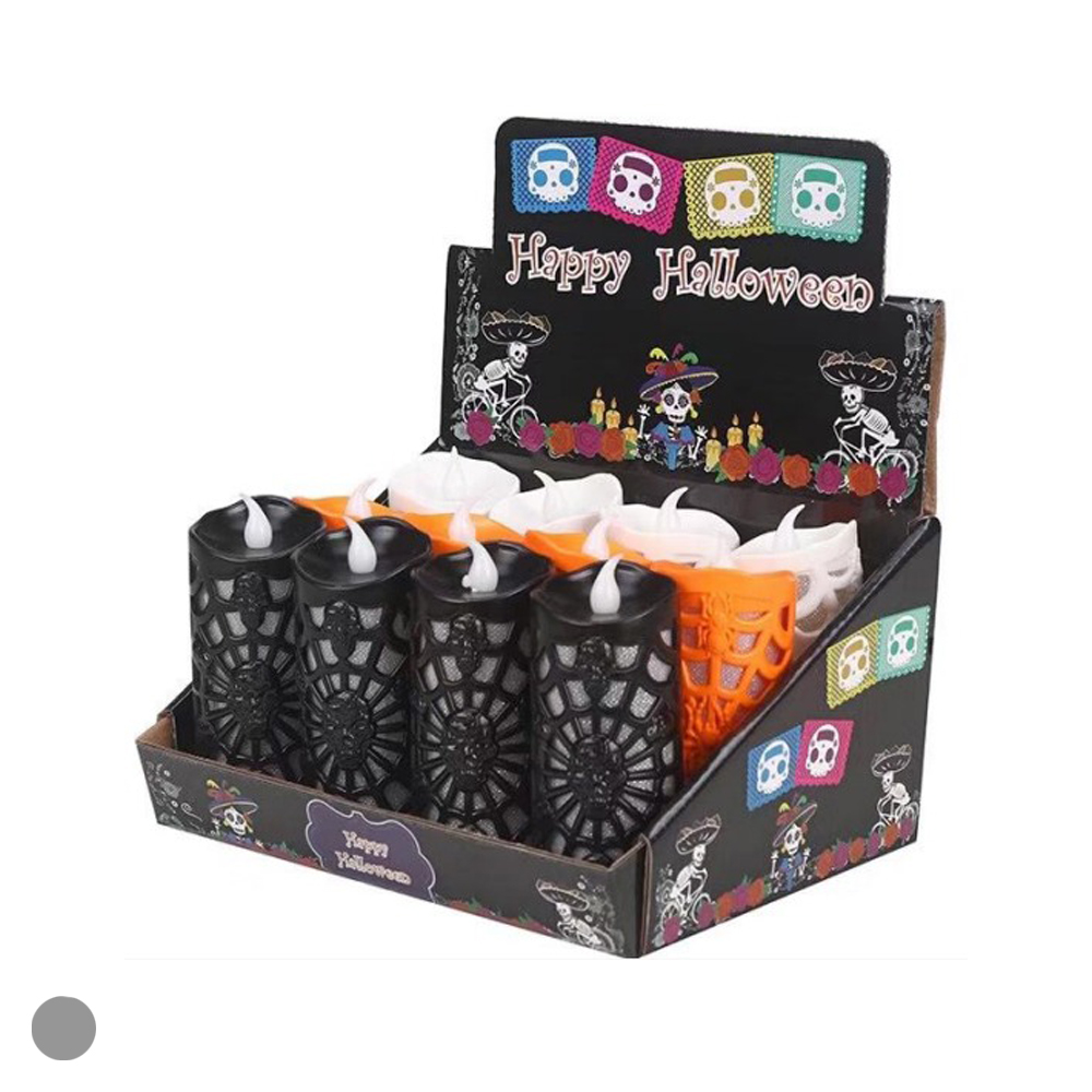 VELA ARANHA TEIA LED C/12 UND (CORES SORTIDAS) 10cm