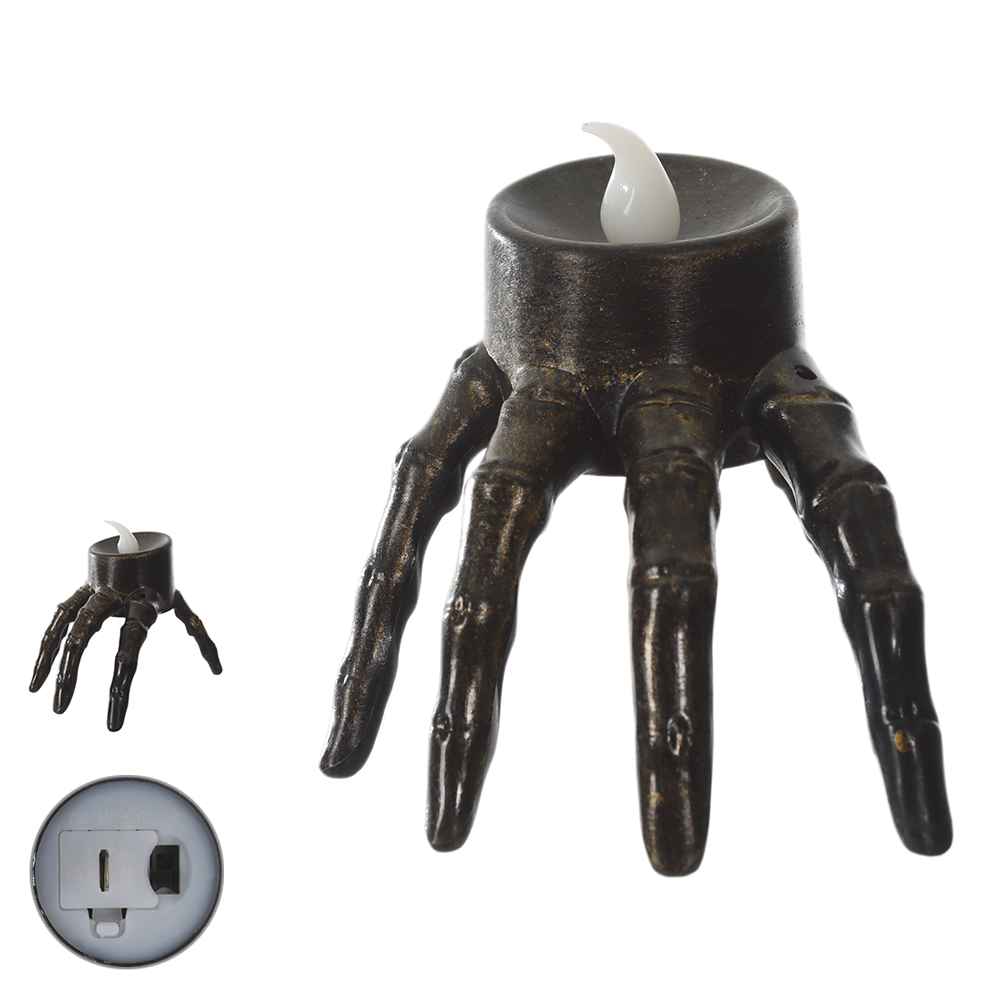 VELA MAO LED C/12 UND (PRETO) 7cm