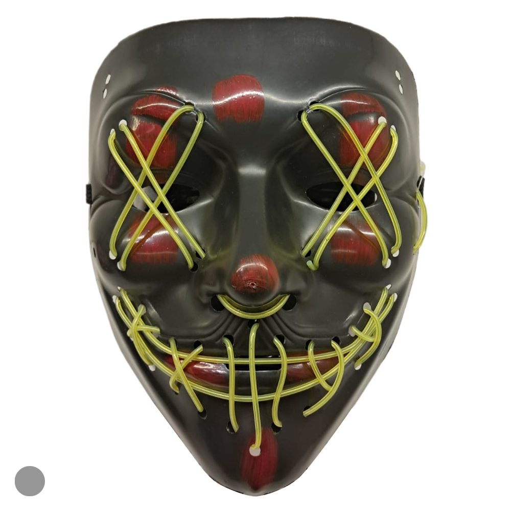 MASCARA MONSTRO PLASTICO NEON (PRETO) 22cm