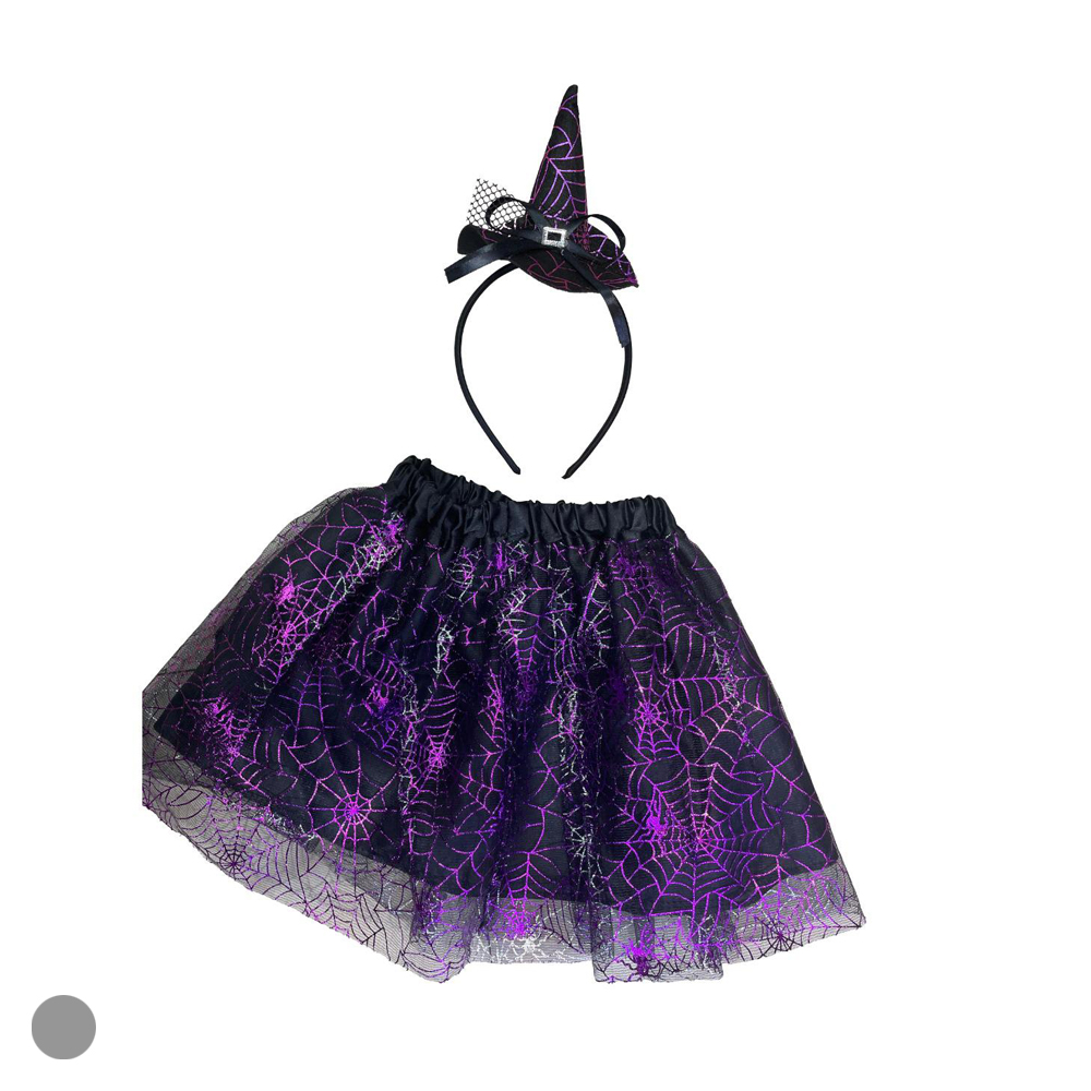 FANTASIA BRUXA KIT SAIA+TIARA (ROXO) 28cm