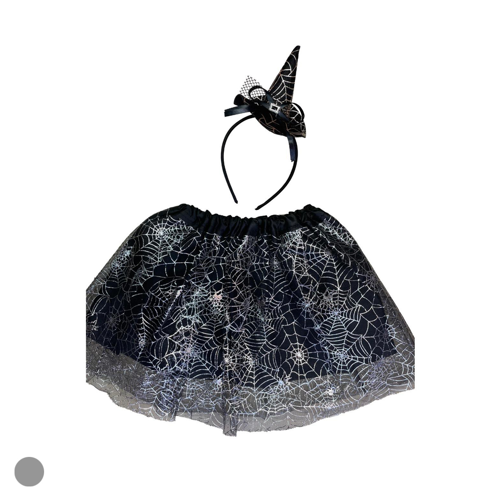 FANTASIA BRUXA KIT SAIA+TIARA (PRATA) 28cm