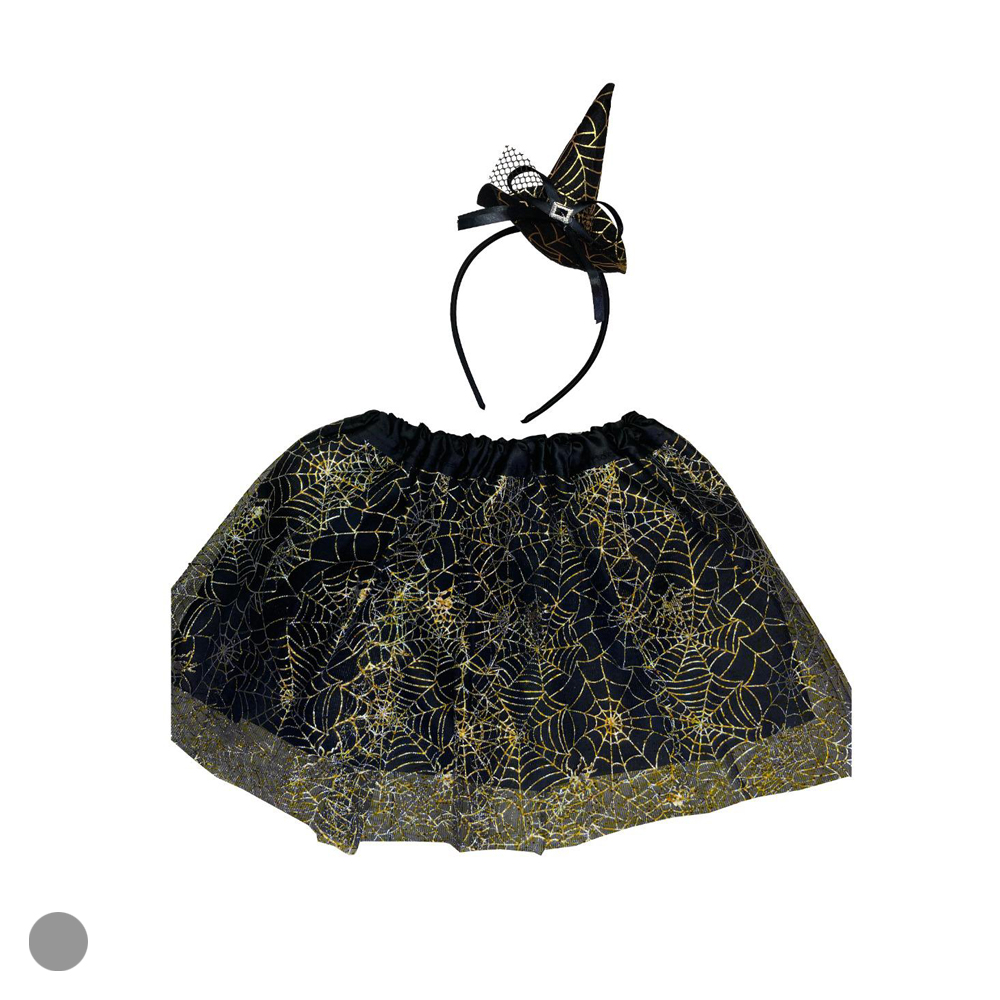 FANTASIA BRUXA KIT SAIA+TIARA (DOURADO) 28cm