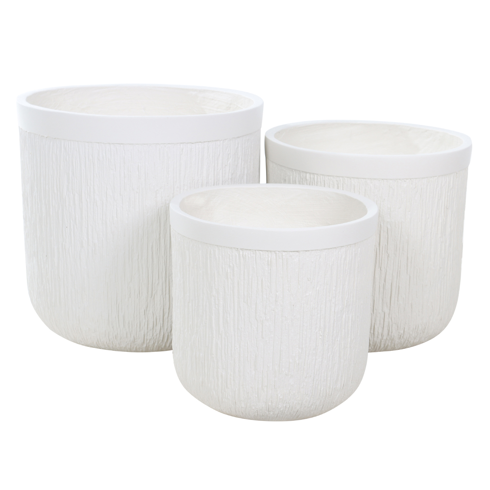 VASO FIBROCIMENTO C/3 UNI (OFF WHITE) 39cm