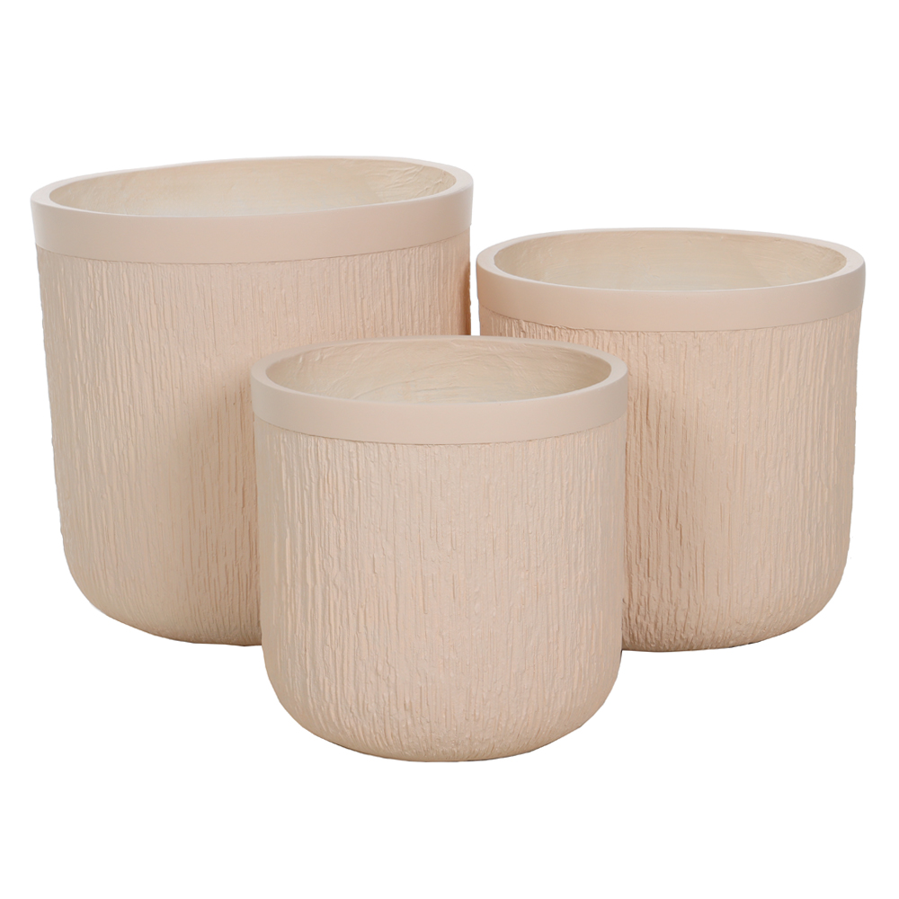 VASO FIBROCIMENTO C/3 UNI (BEGE) 39cm