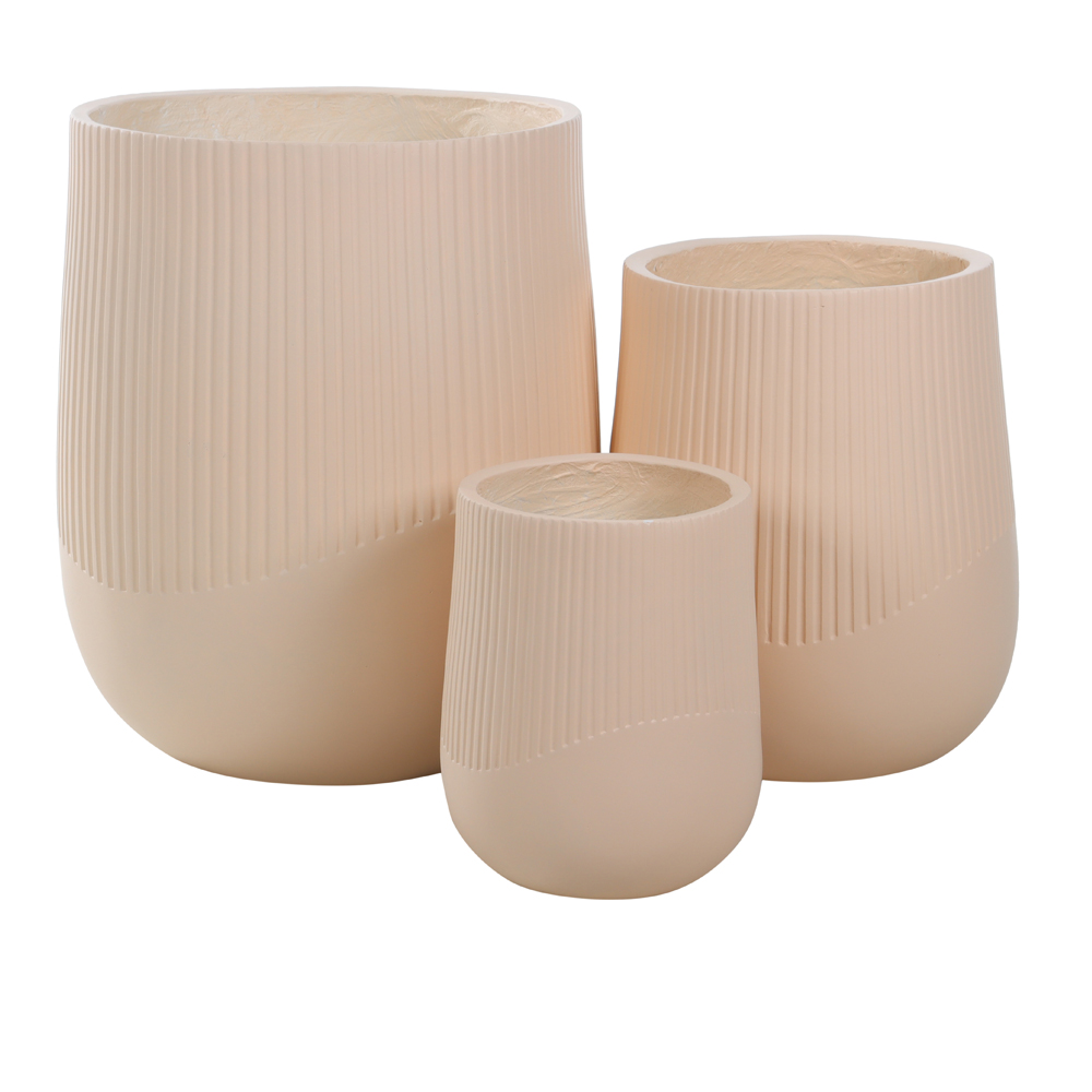 VASO FIBROCIMENTO C/3 UNI (BEGE) 54cm