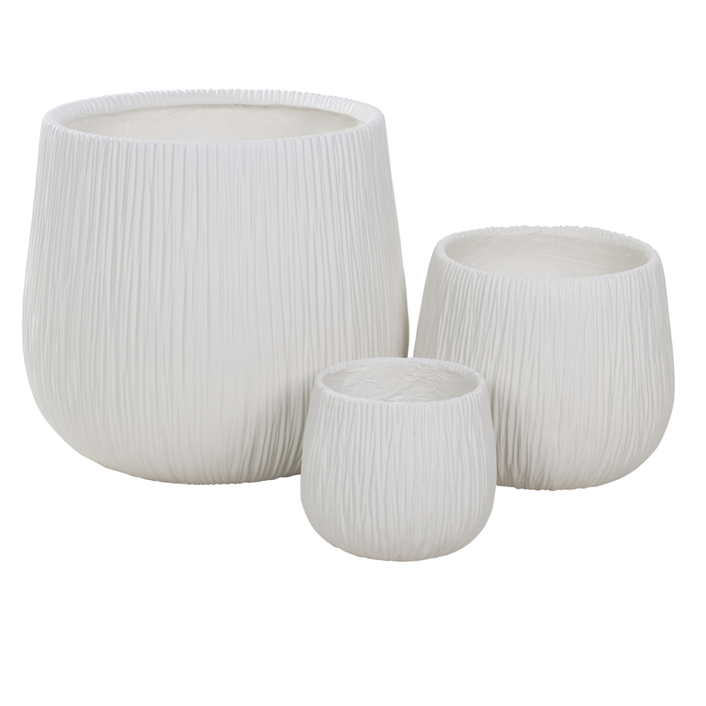 VASO FIBROCIMENTO C/3 UNI (OFF WHITE) 46cm