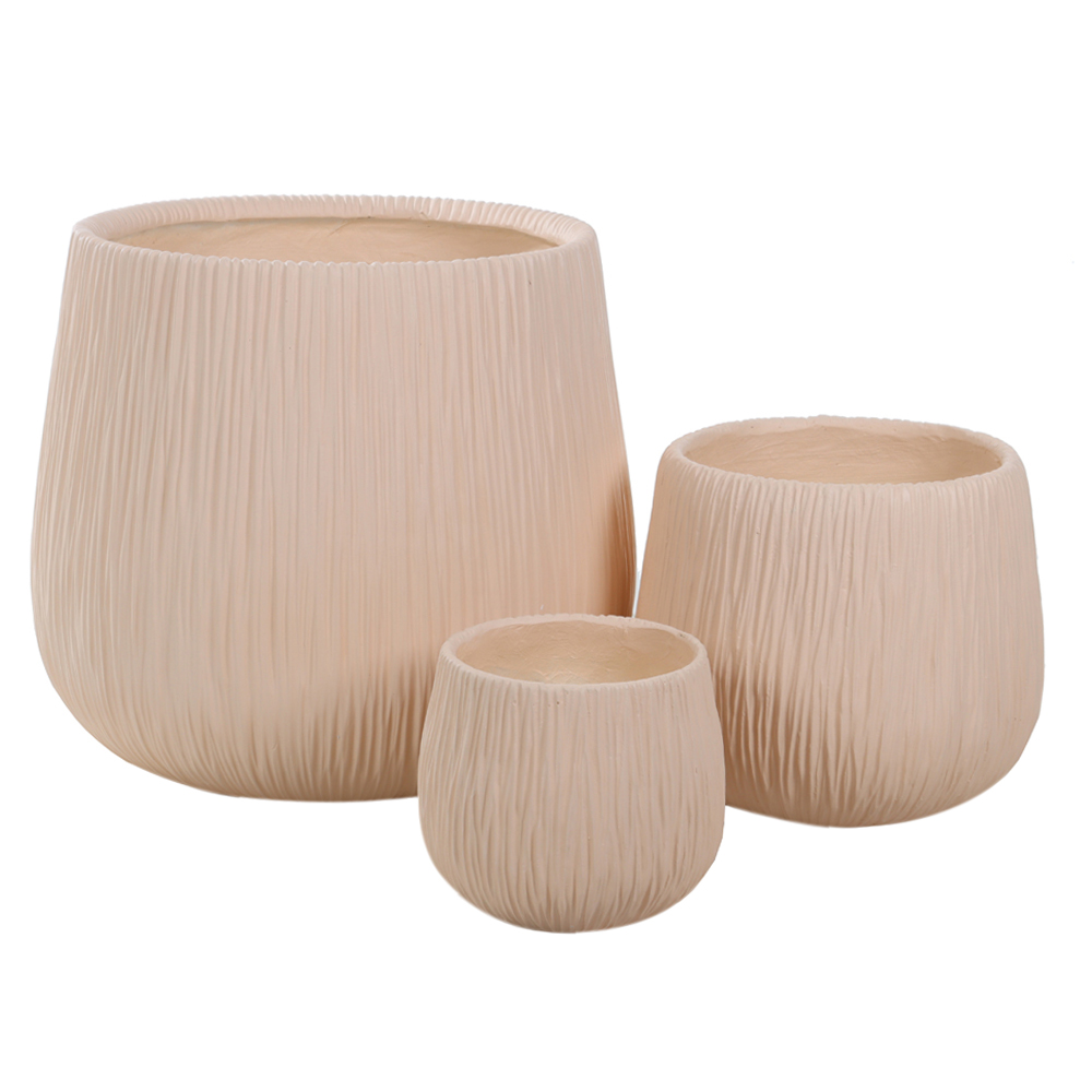 VASO FIBROCIMENTO C/3 UNI (BEGE) 46cm