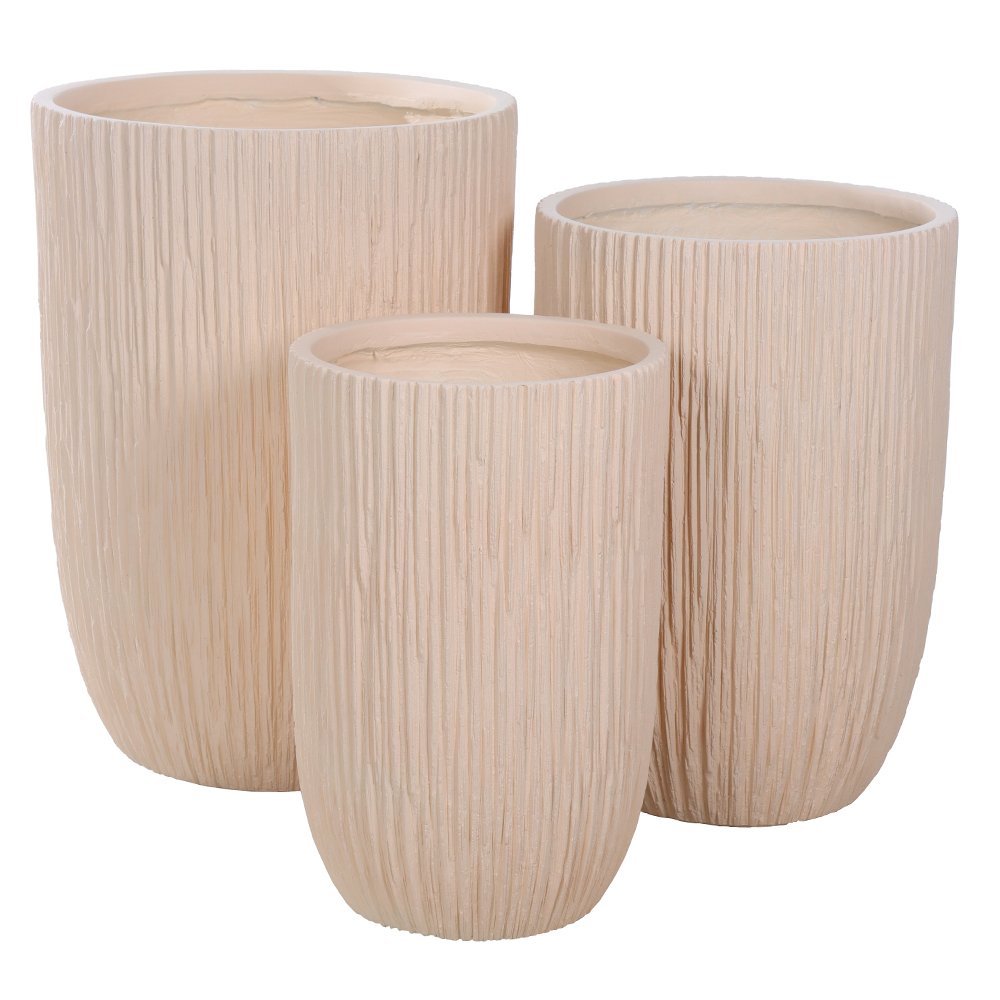 VASO FIBROCIMENTO C/3 UNI (BEGE) 63cm
