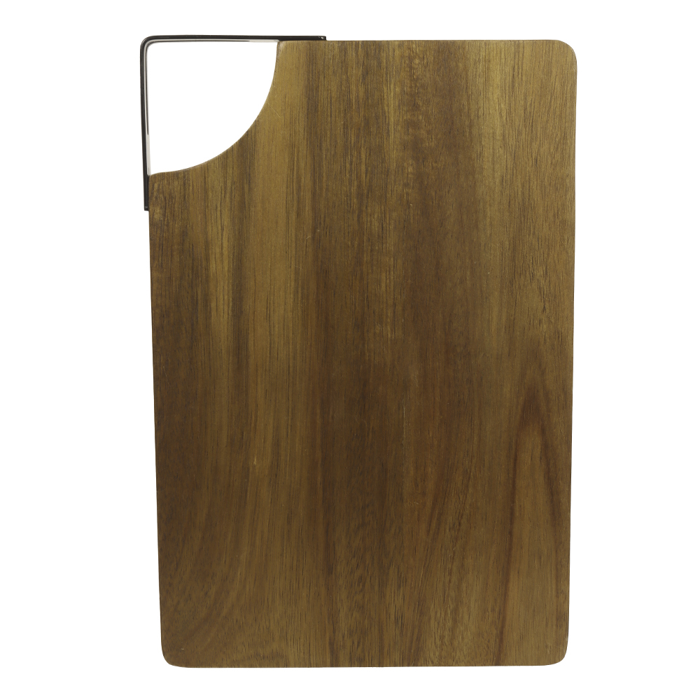 TABUA CORTE MD ACACIA 1,5X20X30cm TAM M C/ ALCA METAL RT (BEGE)