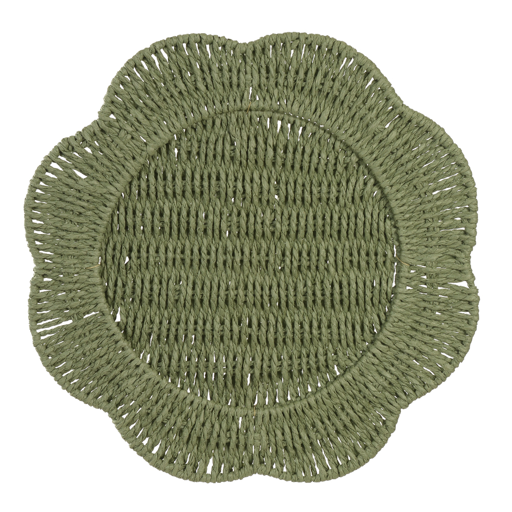 SOUSPLAT FIB.PAPEL 38d FLOWER (VERDE)