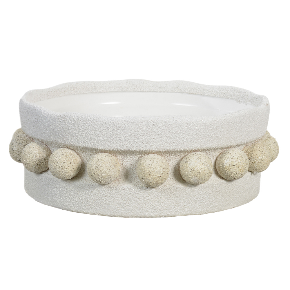 CENTRO DE MESA CERAMICA (BRANCO BEGE) 12cm 32,2d