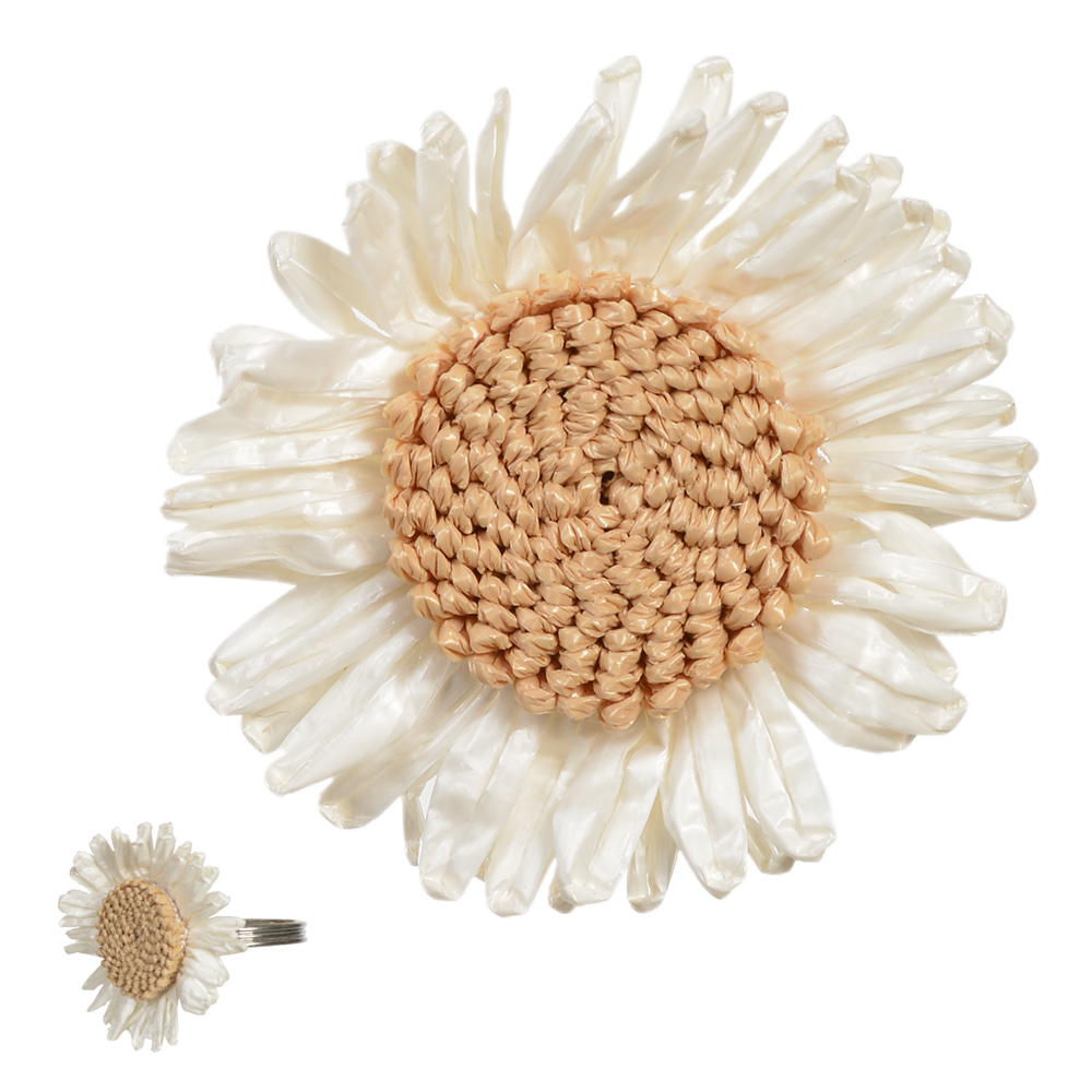 CJ PORTA GUARDANAPO FIB.PAPEL C/4 PECAS FLORA (BRANCO)