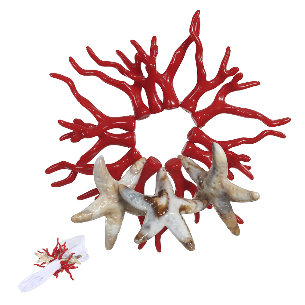 CJ PORTA GUARDANAPO ACRILICO C/4 PECAS CORAL (VERMELHO)