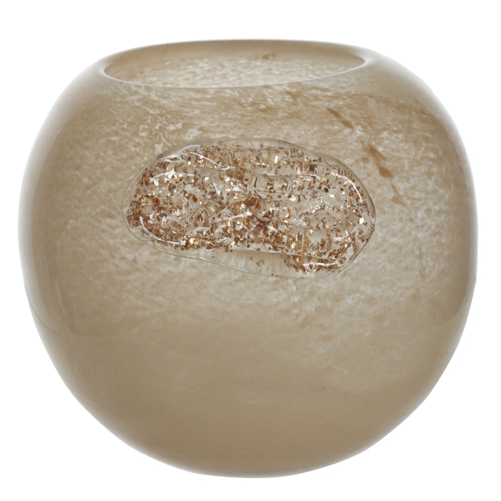 VASO DECOR VIDRO (BEGE) 12,5cm 15,5d