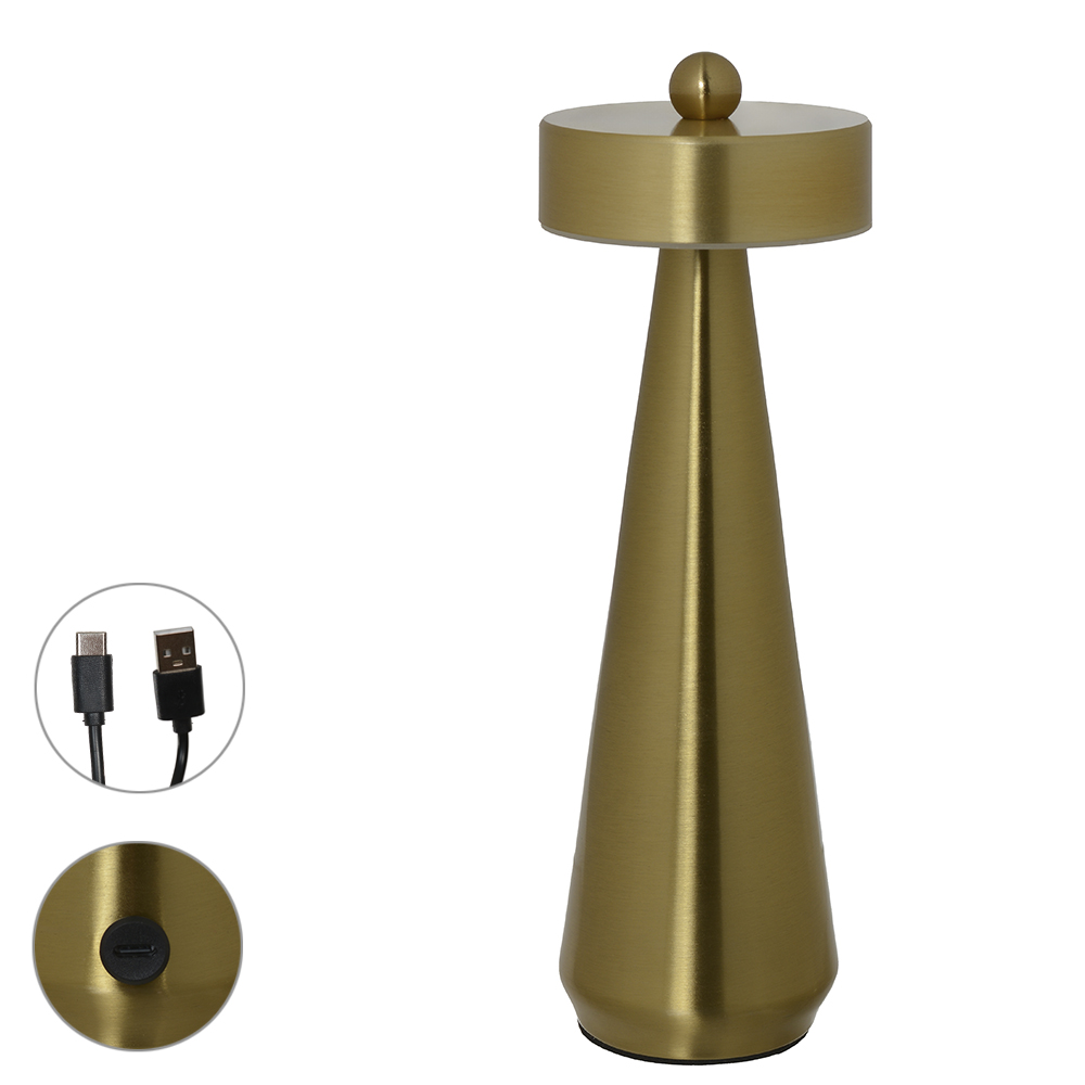 LUMINARIA MESA LED METAL USB (DOURADO) 24,3cm 8d