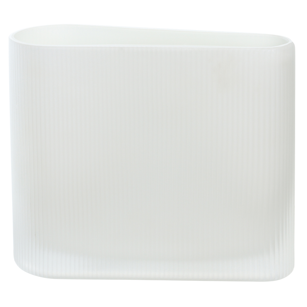 VASO DECORATIVO VIDRO (BRANCO FOSCO) 21X27X10cm