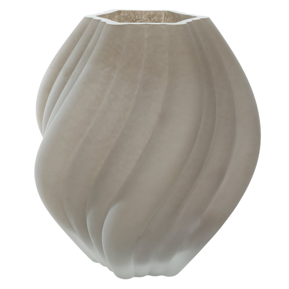 VASO DECORATIVO VIDRO (BEGE FOSCO) 23cm 19d
