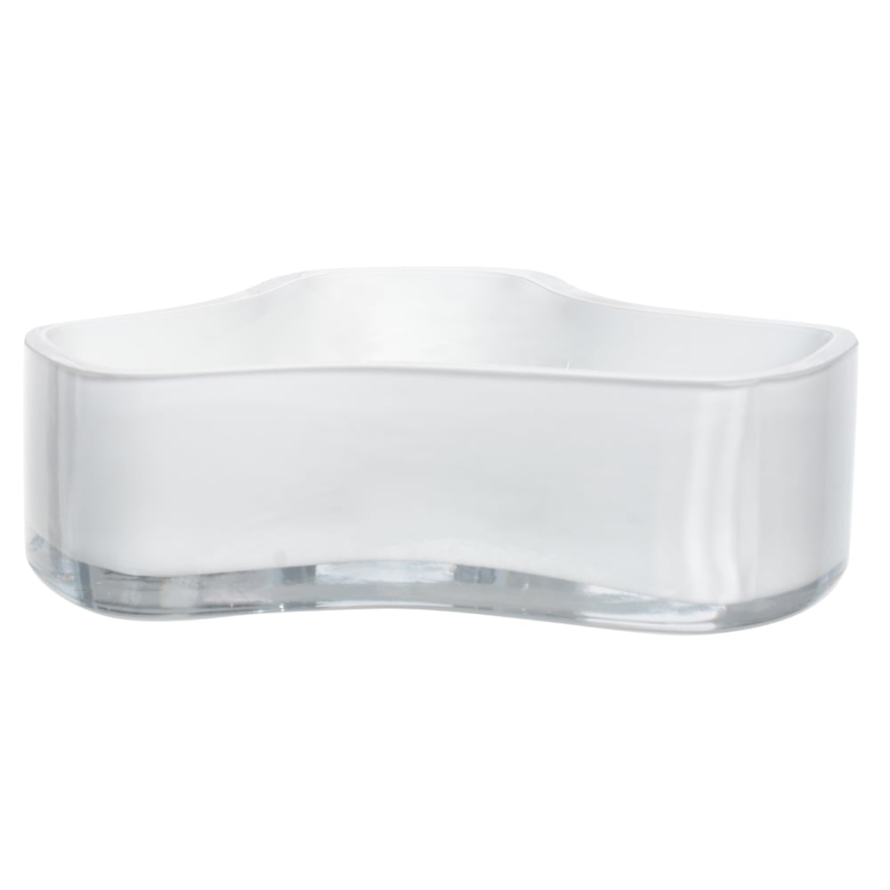 CENTRO DE MESA VIDRO ORGANICO (BRANCO TRANSPARENTE) 8,5cm 27d