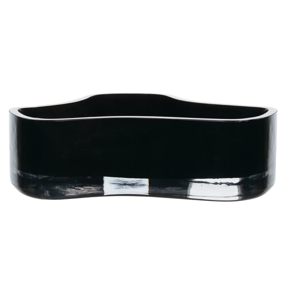CENTRO DE MESA VIDRO ORGANICO (PRETO TRANSPARENTE) 8,5cm 27d