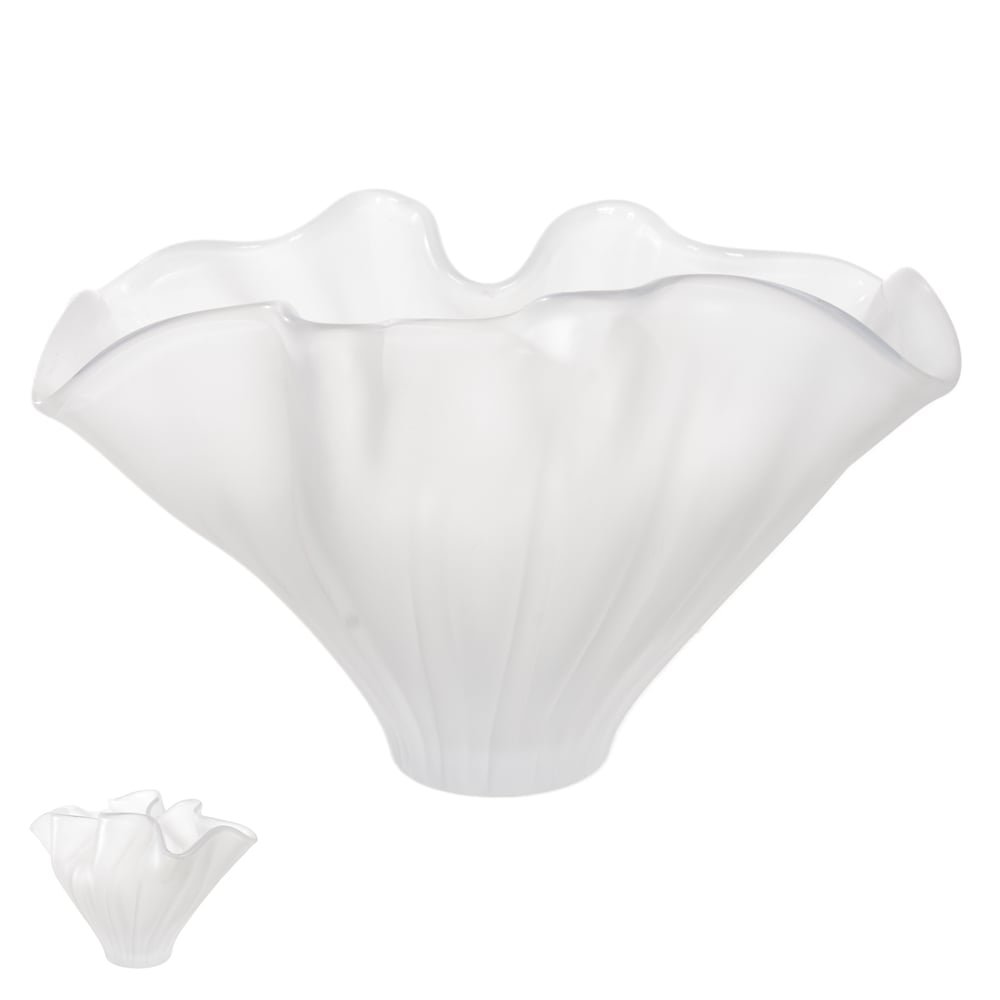 VASO DECORATIVO VIDRO (TRANSPARENTE FOSCO) 21X34X20cm
