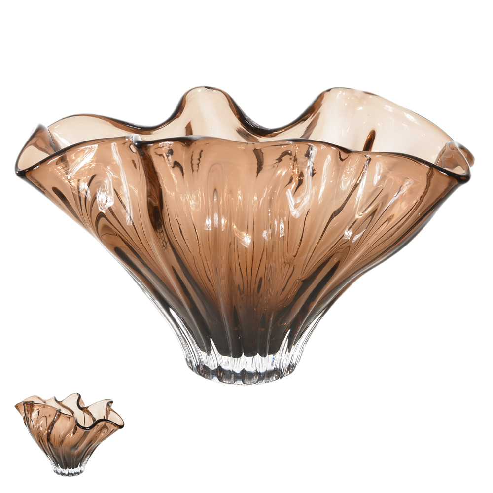 VASO DECORATIVO VIDRO (MARROM) 21X34X20cm