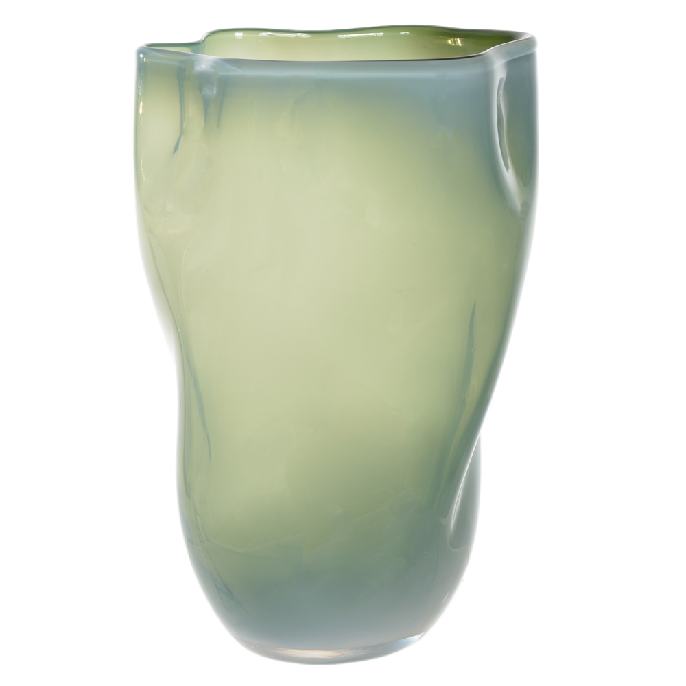 VASO DECORATIVO VIDRO (VERDE LEITOSO) 29cm 18d
