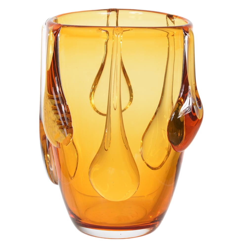 VASO DECORATIVO VIDRO GOTAS (AMBAR) 23cm 17d