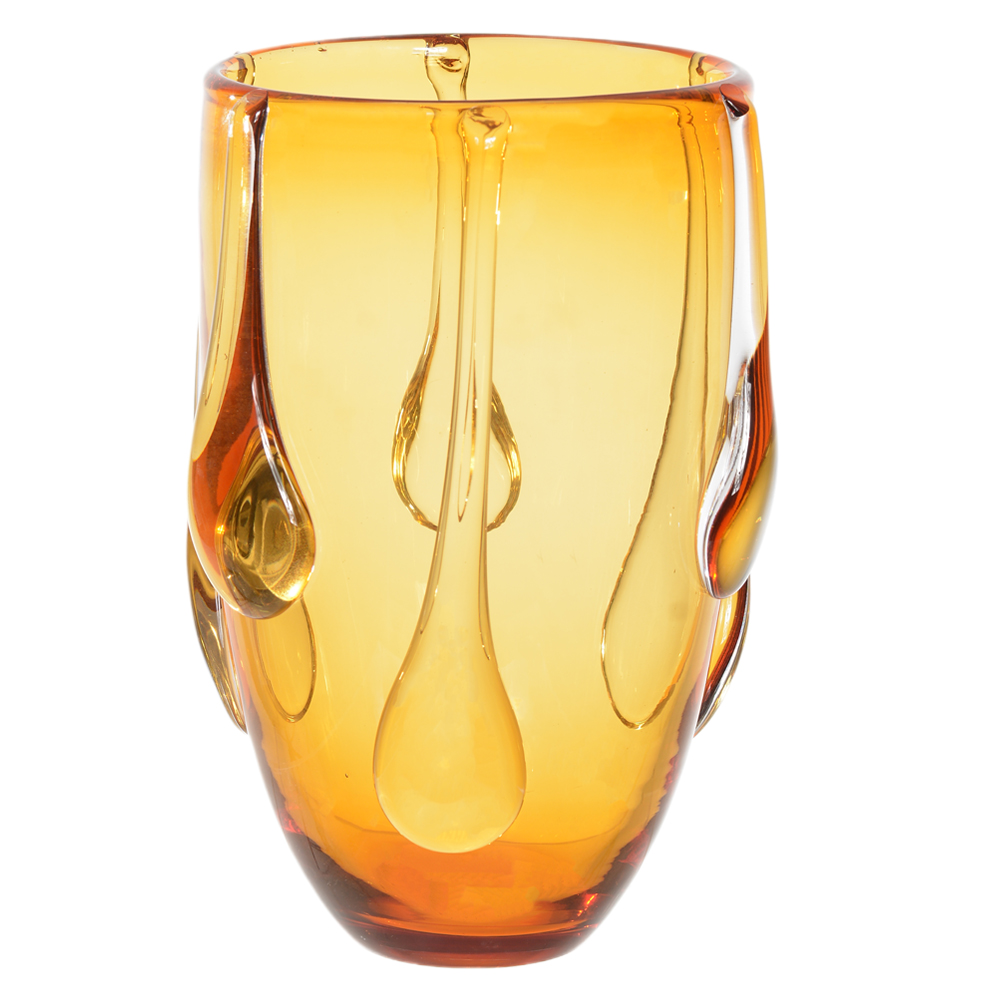 VASO DECORATIVO VIDRO GOTAS (AMBAR) 28cm 18,5d