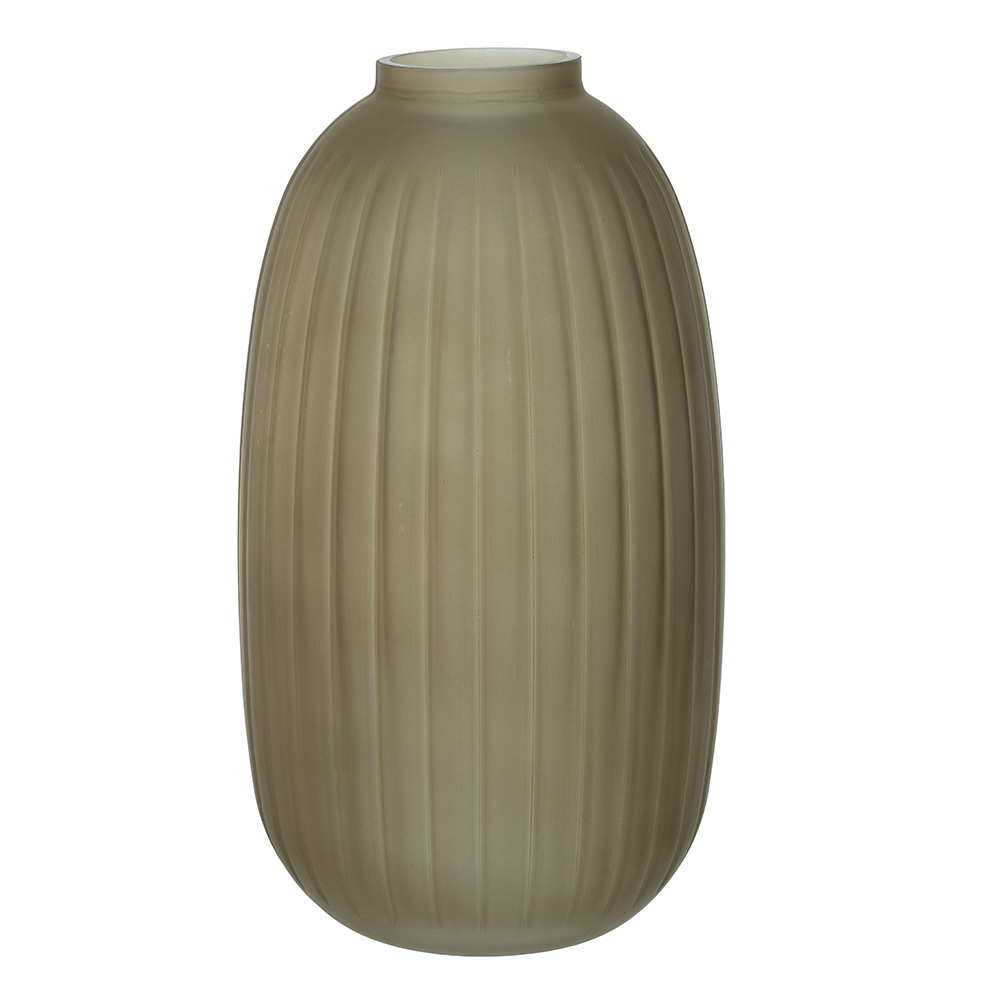 VASO DECOR VIDRO (MARROM FOSCO) 26cm 15d