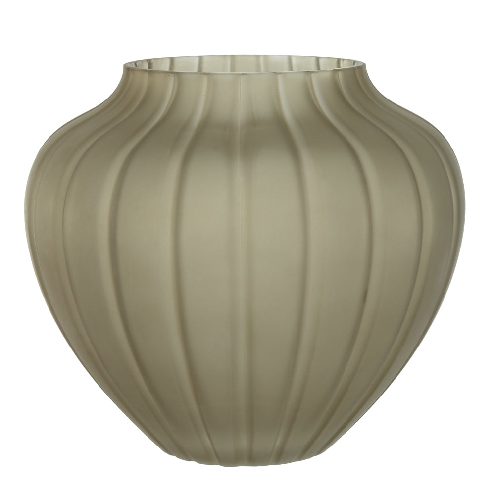 VASO DECOR VIDRO (MARROM FOSCO) 21,8cm 24,8d