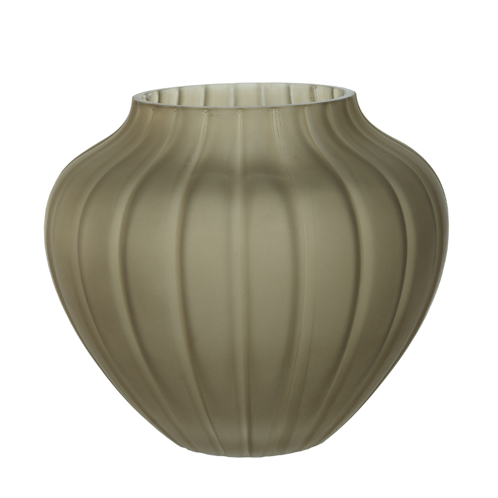 VASO DECOR VIDRO (MARROM FOSCO) 16,8cm 19,8d